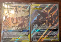 Espeon & Deoxys GX SM240 Sm Holo Umbreon & Darkrai GX SM241 Sm Holo Pokemon Card - Image 1