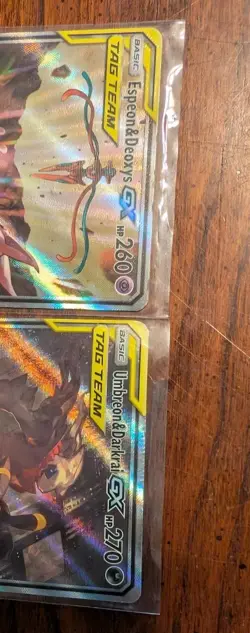 Espeon & Deoxys GX SM240 Sm Holo Umbreon & Darkrai GX SM241 Sm Holo Pokemon Card - Image 4