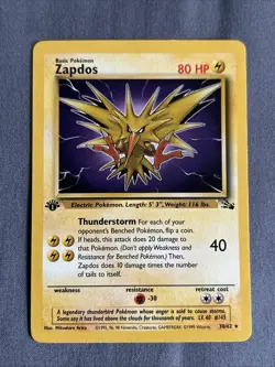 Zapdos 30/62 Fossil First Edition Non-Holo Rare NM 8 Or 9 Pokemon Card WOTC - Image 2