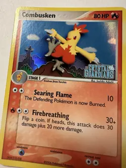 Combusken 31/100 Ex Crystal Guardians Reverse Holo Foil Stamped Pokemon Card LP - Image 2