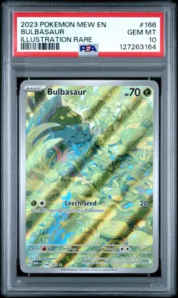 Pokemon TCG Bulbasaur Scarlet&Violet Holo Illustration Rare Card PSA 10 166/165 - Image 1