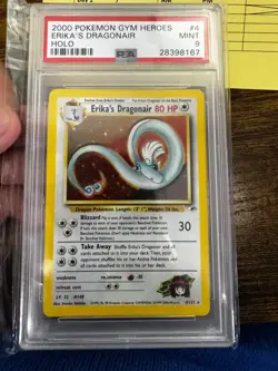 PSA 9 MINT Erika’s Dragonair 4/132 Gym Heroes Holo Rare Pokemon Card - Image 3