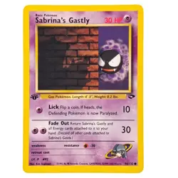 Sabrina's Gastly 96/132 Gym Challenge Vintage Pokemon Card NM WOTC - Image 1
