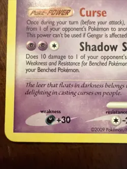 Pokemon Gengar 16/99 2009 Stage 2 110 HP 60 Attack Regular Card LP - Image 5