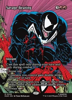 Savage Beating - Extended Art Marvel Universe LP MTG - Image 1