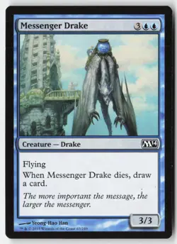 MTG - Messenger Drake #63 - Regular - M14 Magic 2014 - Image 1