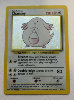 Chansey Holo Rare 1999 3/102 Base Set Unlimited Pokemon TCG - Image 3