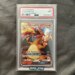 Charizard GX PSA 9 MINT HOLO RARE Sun & Moon Hidden Fates 9/68 Pokemon Card TCG - Image 1