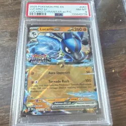 Pokemon Lucario EX Prismatic Evolutions 051/131 Double Rare Foil PSA 8 Card - Image 1