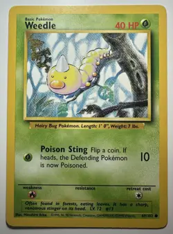 Weedle - 69/102 - Common - Pokemon TCG Unlimited Base Set WOTC 1999 LP - Image 1
