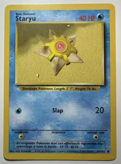 Staryu - 65/102 - Common - Pokemon TCG Unlimited Base Set WOTC 1999 LP - Image 1