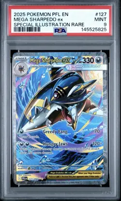 Mega Sharpedo Ex Pokemon Pfl En-Phantasmal Flames 127 NM PSA 9 - Image 1