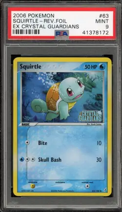 Pokemon Squirtle EX Crystal Guardians Reverse Holo #63 PSA 9 Mint - Image 1