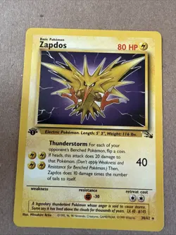 Zapdos First Edition 30/62 Rare Pokemon - Image 1