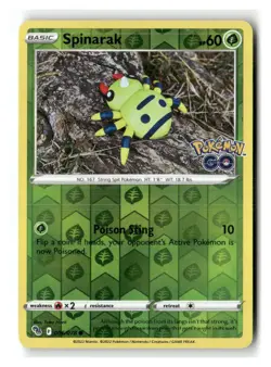 Spinarak 006/078 Common Pokemon GO Pokemon Reverse Holo Near Mint - Image 1