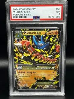 M LUCARIO EX FURIOUS FISTS ULTRA RARE PSA 7 #55/111 2014 POKEMON XY - Image 1