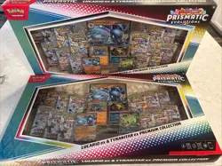 Pokemon TCG Prismatic Evolutions Lucario Ex & Tyranitar Ex Premium Lot Of 2. - Image 1