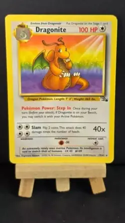 Pokemon Wizards of the Coast Fossil Non Holo Rare #19/62 DRAGONITE - Image 1