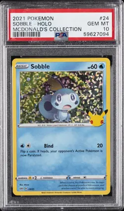 2021 POKEMON MCDONALD'S COLL #24 SOBBLE-HOLO PSA 10 - Image 1