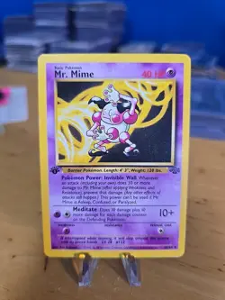 Mr. Mime 22/64 Pokemon Jungle Rare Non-Holo Rare Vintage 1st Edition LP - Image 1