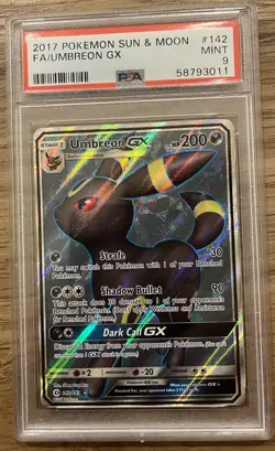 Pokemon Umbreon GX Sun & Moon Full Art #142 PSA 9 Mint - Image 1