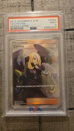 Cynthia Trainer SV82/SV94 Pokemon Hidden Fates Holo Rare PSA 9 - Image 1