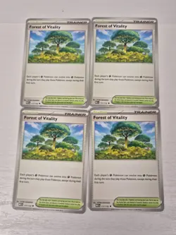 4x Forest of Vitality Trainer Playset Mega Evolution Pokemon TCG Deck Building - Image 1