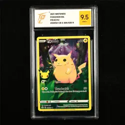 TQG 9.5 MINT+ 2021 Pokemon ENG Pikachu 005/025 R (1) - Image 1