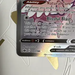 Pokemon Blissey V Full Art Ultra Rare Holo 183/198 Sword & Shield Chilling Reign - Image 3