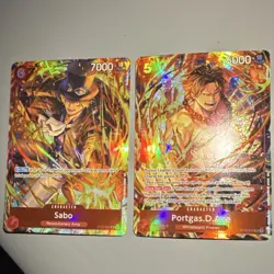 One Piece Card Game OP03 Sabo & Portgas D. Ace Holo Character Card Lot Bandai - Image 1