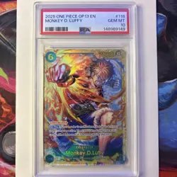 One Piece Monkey D. Luffy Card Game OP13-118 Carrying On His Will PSA 10 - Image 2