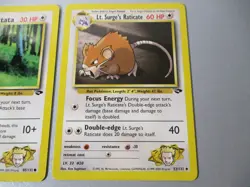 Lt Surges Rattata 85/132 & Raticate 53/132 Gym Challenge 2 Pokemon Card WOTC - Image 3
