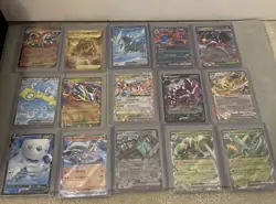 Pokemon 15 Card V EX Full Art Gold English Lot Modern Holo Near Mint Condition - Image 1