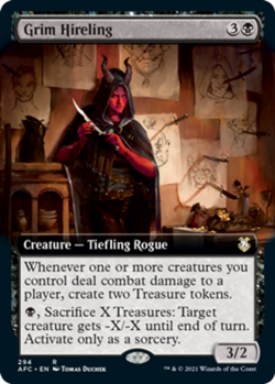 MTG Grim Hireling - Extended Art, NM-Mint, English Commander: AFR - Image 1