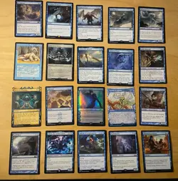 Magic The Gathering Lot Of 20 Blue Cards Including Rares and Mythics NM - Image 1