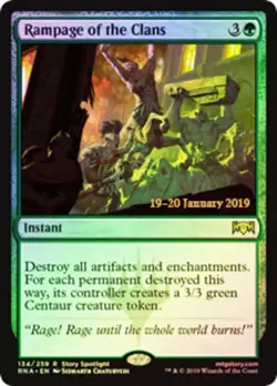 1 x Rampage of the Clans - Foil - Prerelease Promo - Ravnica Allegiance - NM-Min - Image 1