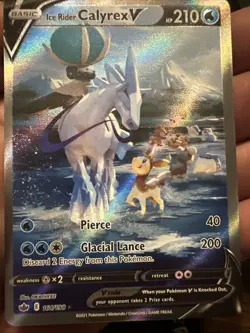 Pokemon TCG Ice Rider Calyrex V Holo Promo Card 045/198 - Image 1