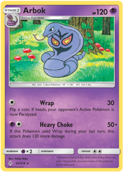 Arbok 63/214 S&M Unbroken Bonds RARE PERFECT MINT! Pokemon - Image 1