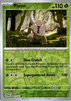 Pinsir - 003/167 Reverse Holo SV06: Twilight Masquerade Pokemon Card TCG - Image 1