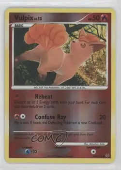 Vulpix Reverse Foil Pokemon Platinum #102 2009 - Image 1