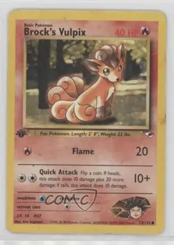 Brock's Vulpix 1st Ed. Pokemon Gym Heroes #73 2000 - Image 1