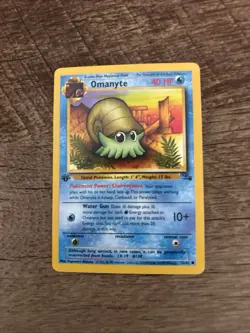 Pokemon TCG Omanyte Fossil 1st Edition 52/62 Wizards of the Coast 1999 - Image 1