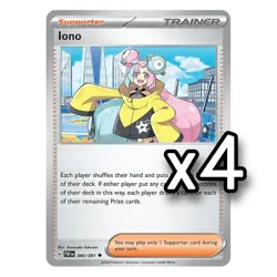 Iono 080/091 x4 Playset 4x Trainer - Pokemon S&V Paldean Fates PAF - Image 1