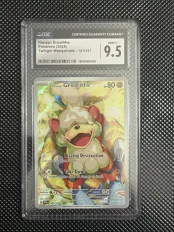 Pokemon S &V Twilight Masquerade Hisuian Growlithe 181/167 CGC 9.5 - Image 1