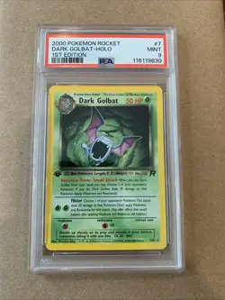 2000 POKEMON ROCKET 1ST EDITION #7 DARK GOLBAT-HOLO PSA 9 - Image 1