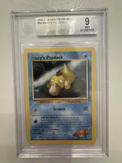 Pokemon Misty's Psyduck Gym Heroes 54/132 Beckett 9 - Image 1