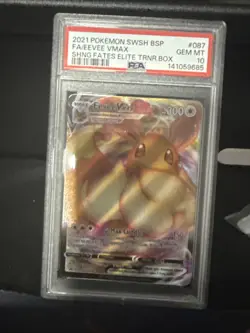 Pokemon Eevee VMAX SWSH087 Shining Fates Elite Trainer Box Promo Holo PSA 10 - Image 1