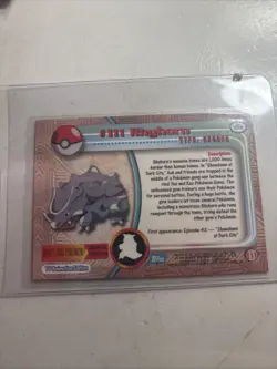 Rhyhorn #111 1998 Topps Pokemon TV Animation Edition Blue Logo Pokemon Card - Image 2