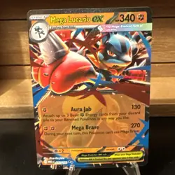 Pokemon TCG Mega Lucario ex 077/132 Mega Evolution Double Rare Holo NM - Image 1