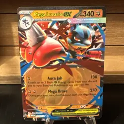 Pokemon TCG Mega Lucario ex 077/132 Mega Evolution Double Rare Holo NM - Image 3